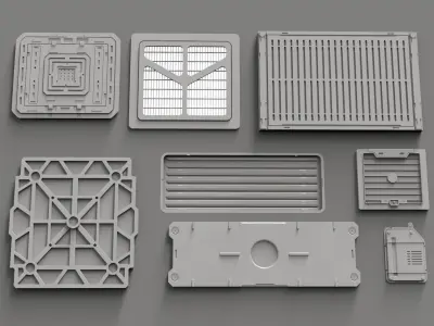 Sci fi trim sheets 5 3D model