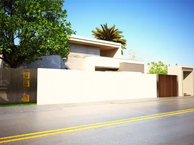 3D Model Modern Single-Story House Low-poly 3D model