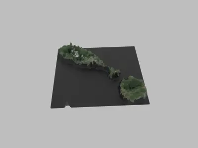 Saint Kitts and Nevis Map Country Low-poly 3D model