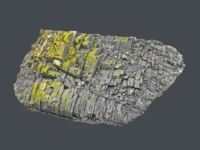 3d scanned rock cliff R 3D model