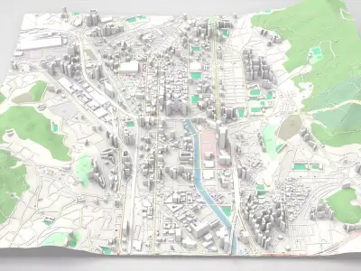 Cityscape Busan South Korea 3D model