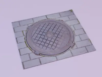 Cover manhole 03 high-poly 3D model
