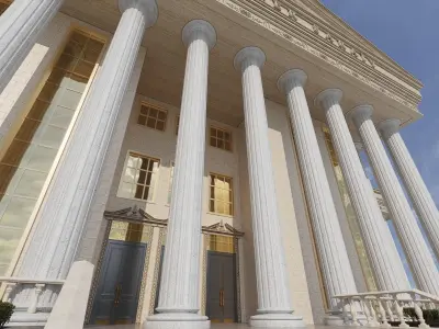 The main Facade of the Palace 3D model