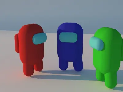 among us characters low poly 3D model