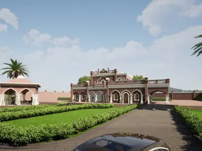 Indian architecture punjabi Haweli Low-poly 3D model