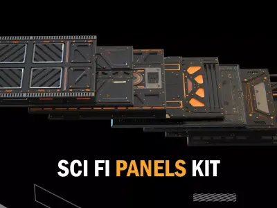 sci fi panel kit vol1 3D model