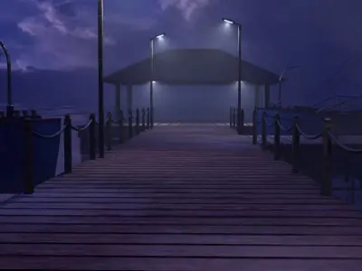 Boat docking station - Low poly Low-poly 3D model