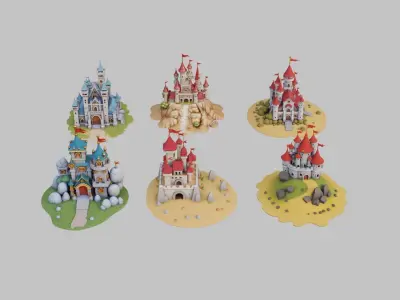 Castle Pack Low-poly 3D model