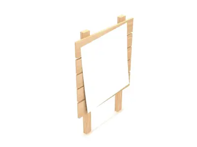 wooden signboard 3D model