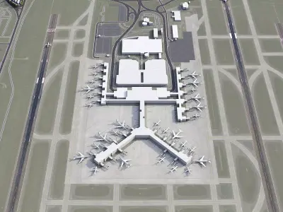 Memphis - Airport - MEM Low-poly 3D model