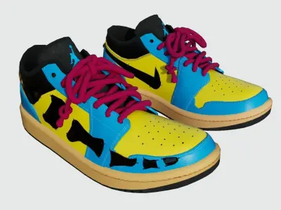 DINO 2 Air Jordan 1 WAYNE LOW Shoes PBR  Low-poly 3D model
