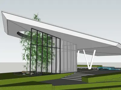 entertainment contemporary office building 3D model