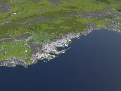Monaco 50x50km 3D model