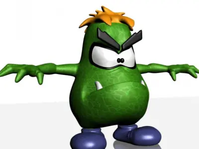 Sam the virus Low-poly 3D model