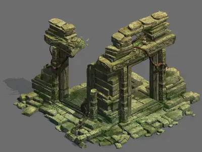 Kashayana Buddha in the ruins of the forest 1 3D model