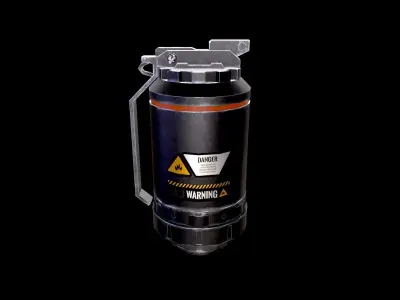 Low Poly Sci-Fi Futuristic Cyberpunk Hand Grenade AR VR Ready Low-poly 3D model