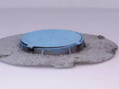 Cover manhole 02 high-poly  3D model