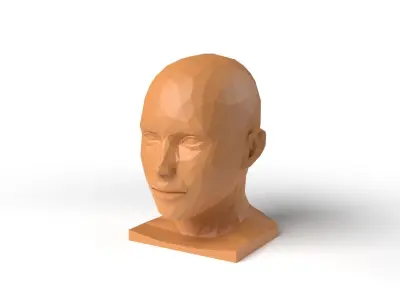 HumanHead Low Poligonal Low-poly 3D model