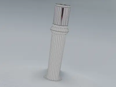 Low-Poly Moss Green Light Column 21 - Street Light Set-9 Low-poly 3D model
