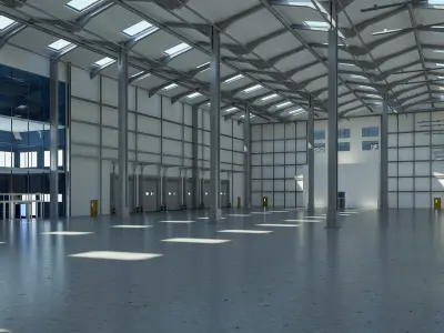 Warehouse Logistic interior and exterior 3D model
