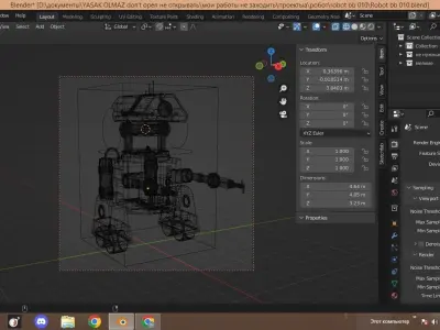 Robot with lights 3D model
