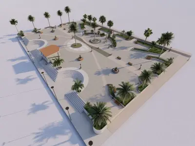 public park-Private Park Landscape 3D model