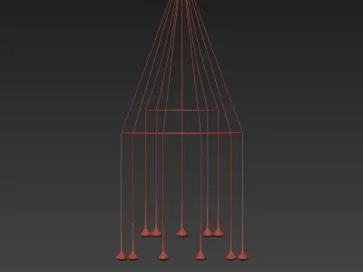 FAIRY chandelier with gold balls hanging from it 3D model