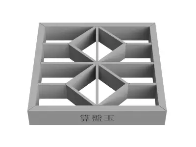 Sorobandama square window frame - oak 3D print model