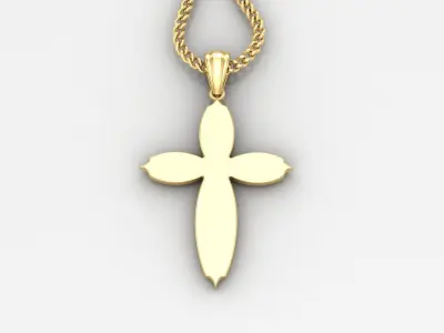 Light Gold 18K Cross Pendant 1CP072 3D print model