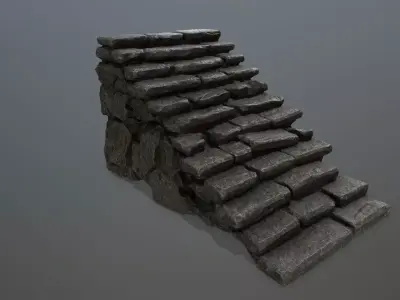stairs stack of bricks Low-poly 3D model