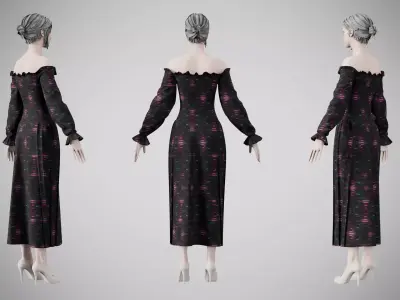 Dress 13 Light Burst Static Low-poly 3D model