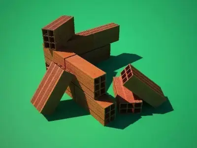 brick pile of bricks Free 3D model