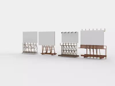 rusty Billboard set 3D model