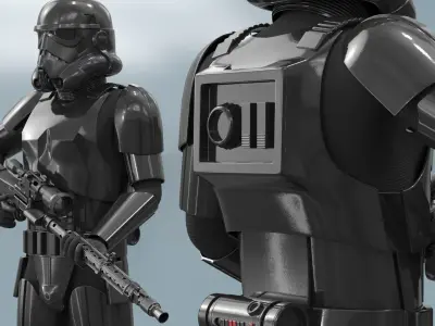  Star Wars Shadow Trooper with Blaster Rifle Combat Pose 