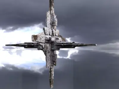 Ancient alien Tower Ship 3D model