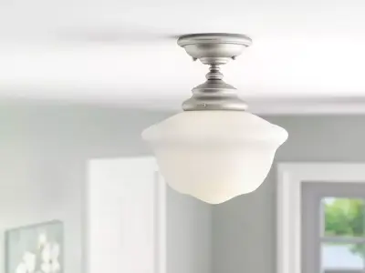 Belgrave Falls Simple Schoolhouse Semi Flush Mount 3D model