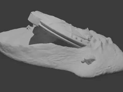 Crashed UFO Decor 3D print model