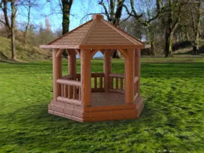 Wooden Gazebo - No supports needed Free 3D print model