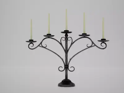 Decorative Medieval Candelabra-Game Ready Low-poly 3D model