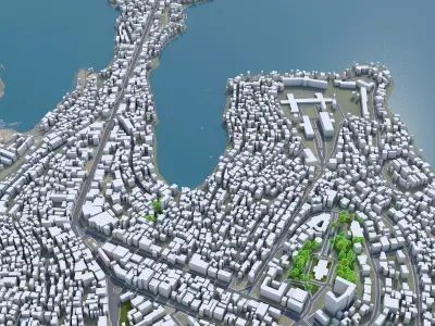 Bukavu Democratic Congo 15km Low-poly 3D model