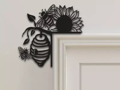 Bee Door Corner Decor 3D print model