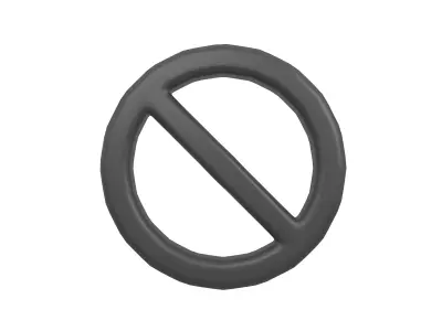 Prohibited Symbol V2 005 Low-poly 3D model