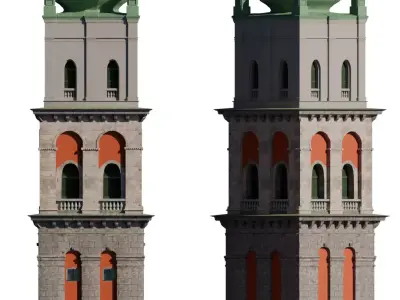 Korniakta tower Low-poly 3D model