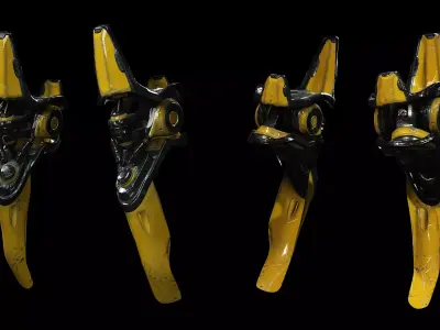 Mechanical Leg Prosthetics - Game-Ready Sci-Fi Cyber Legs Low-poly 3D model