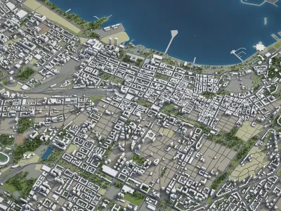 Baku - City 3D Model Low-poly 3D model