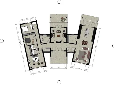 3 Bedrooms House 3D model