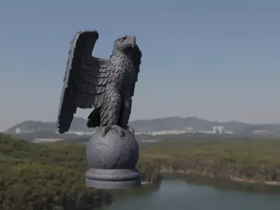 Berlin eagle WW2 Airport sculpture Wilhelm Lemke 3D model