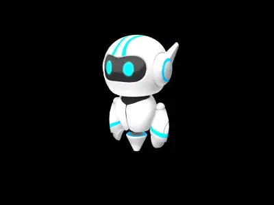  low polygon robot with bone binding Low-poly 3D model