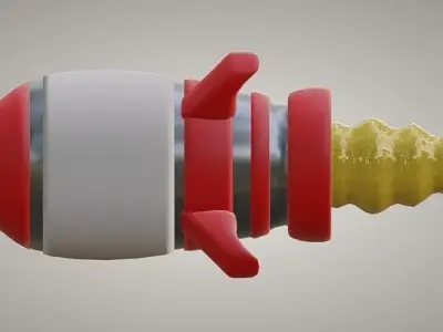 Rocket ball Low-poly 3D model