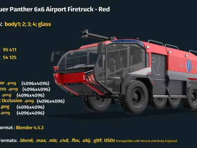  Rosenbauer Panther 6x6 Airport Firetruck - Red 